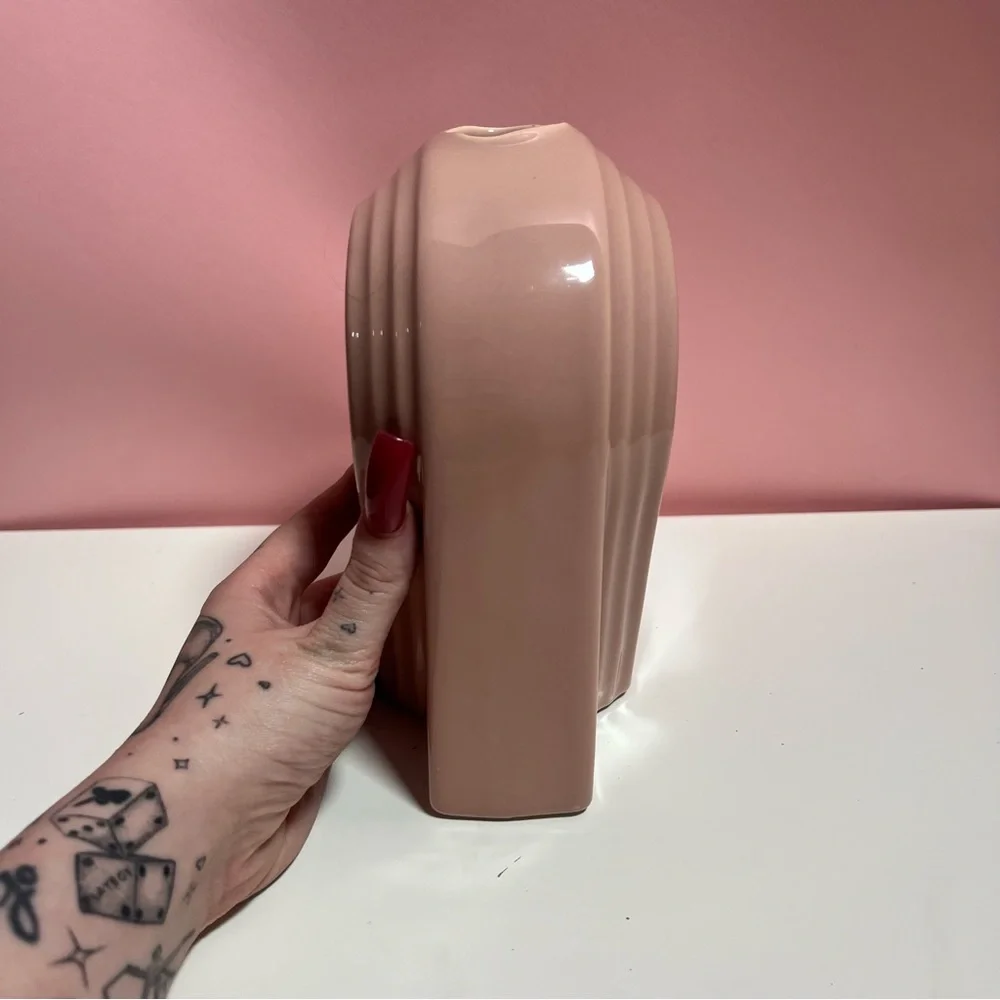 Vintage retro 80s art deco pink funky vase - Picture 3 of 6